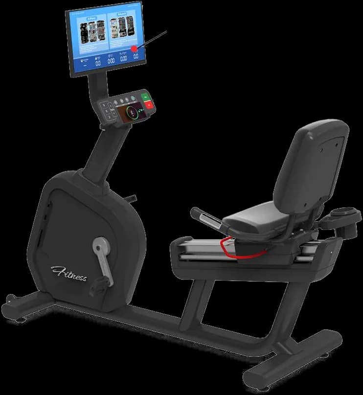 Recumbent Bike — Mirror Screen — Cardio commercial gym machine by New Era Fitness